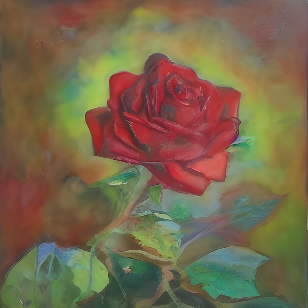 Abstract Roses in Flowing Watercolor Style