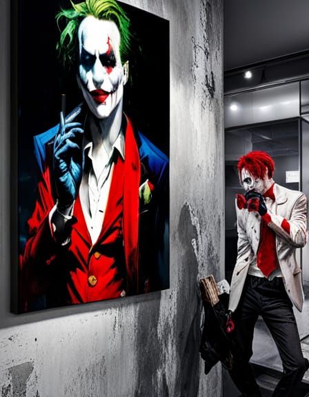 Two-Face Joker, Clown and Harley Quinn Fine Art