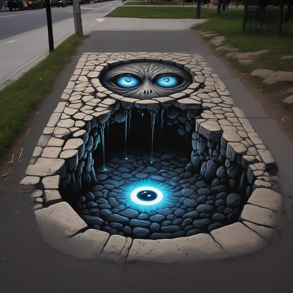 Chalk Art: Ominous Hole