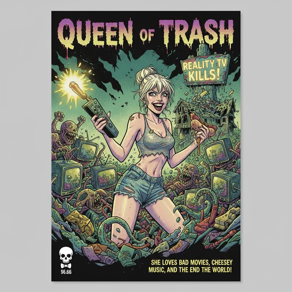 Horror Comic Front Page: Young Woman With Questionable Taste...