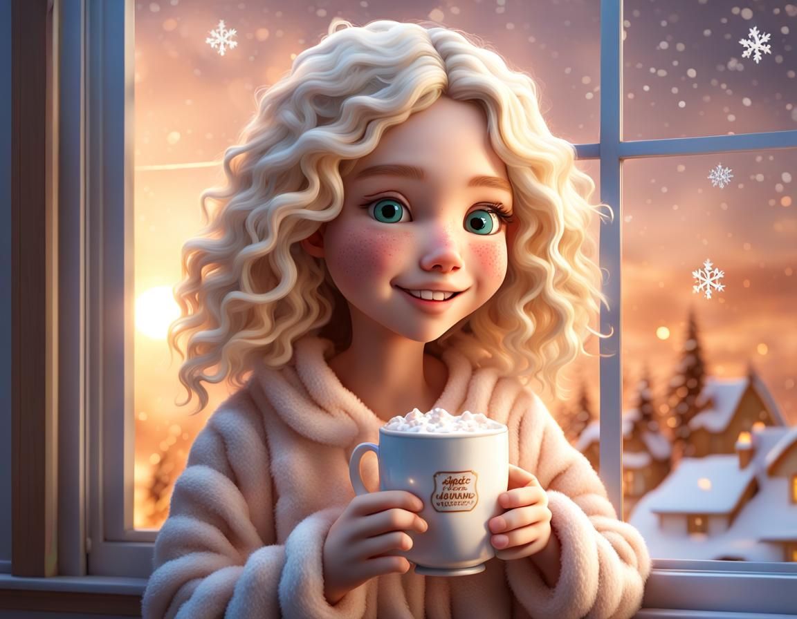 Enjoying a Hot Cup Of Chocolate