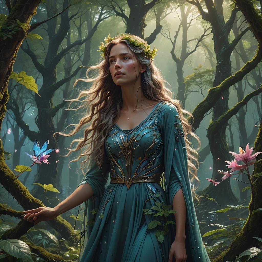Enchanted Forest Goddess in Digital Matte Painting