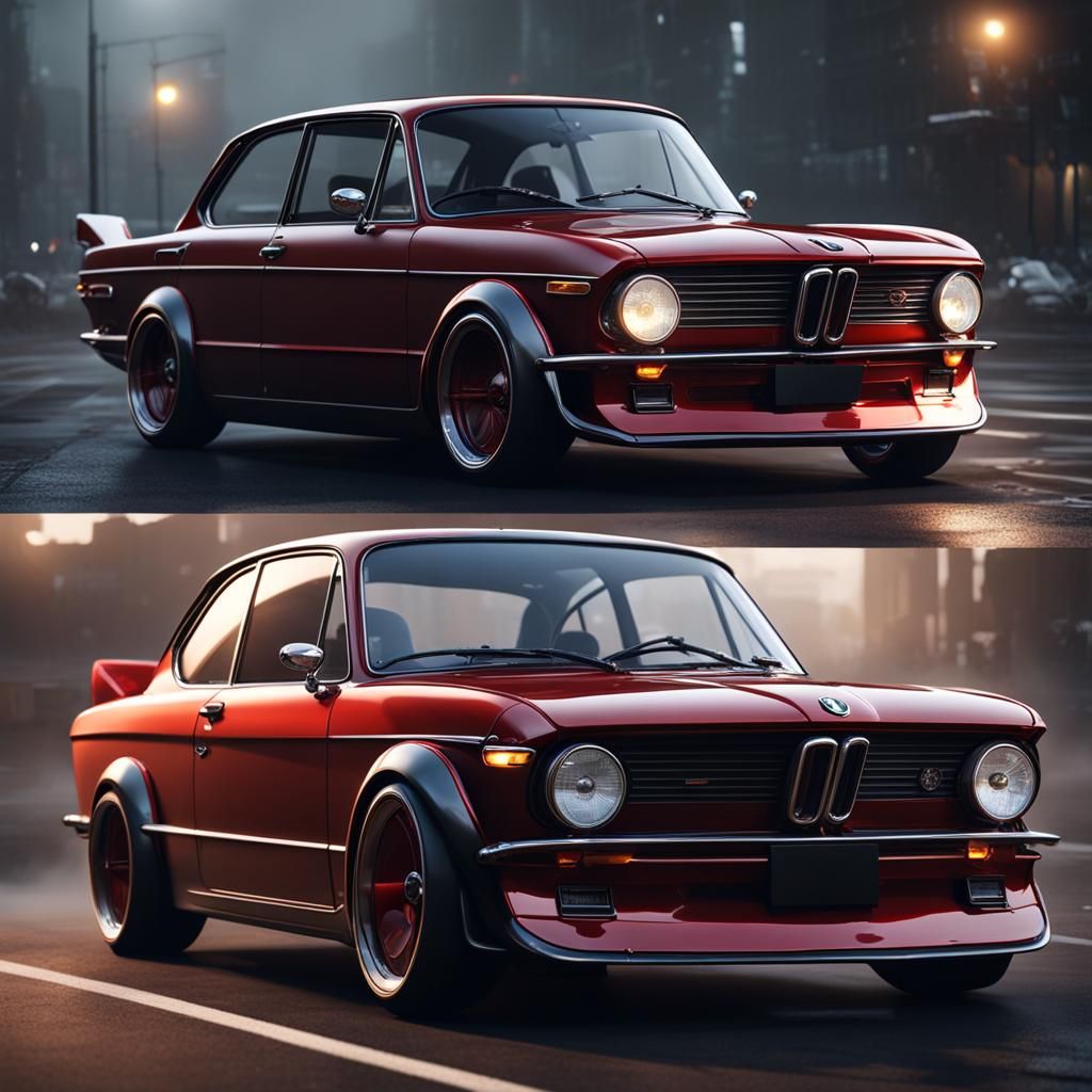 Red Sedan Design: BMW 2002 and Honda Civic Inspiration
