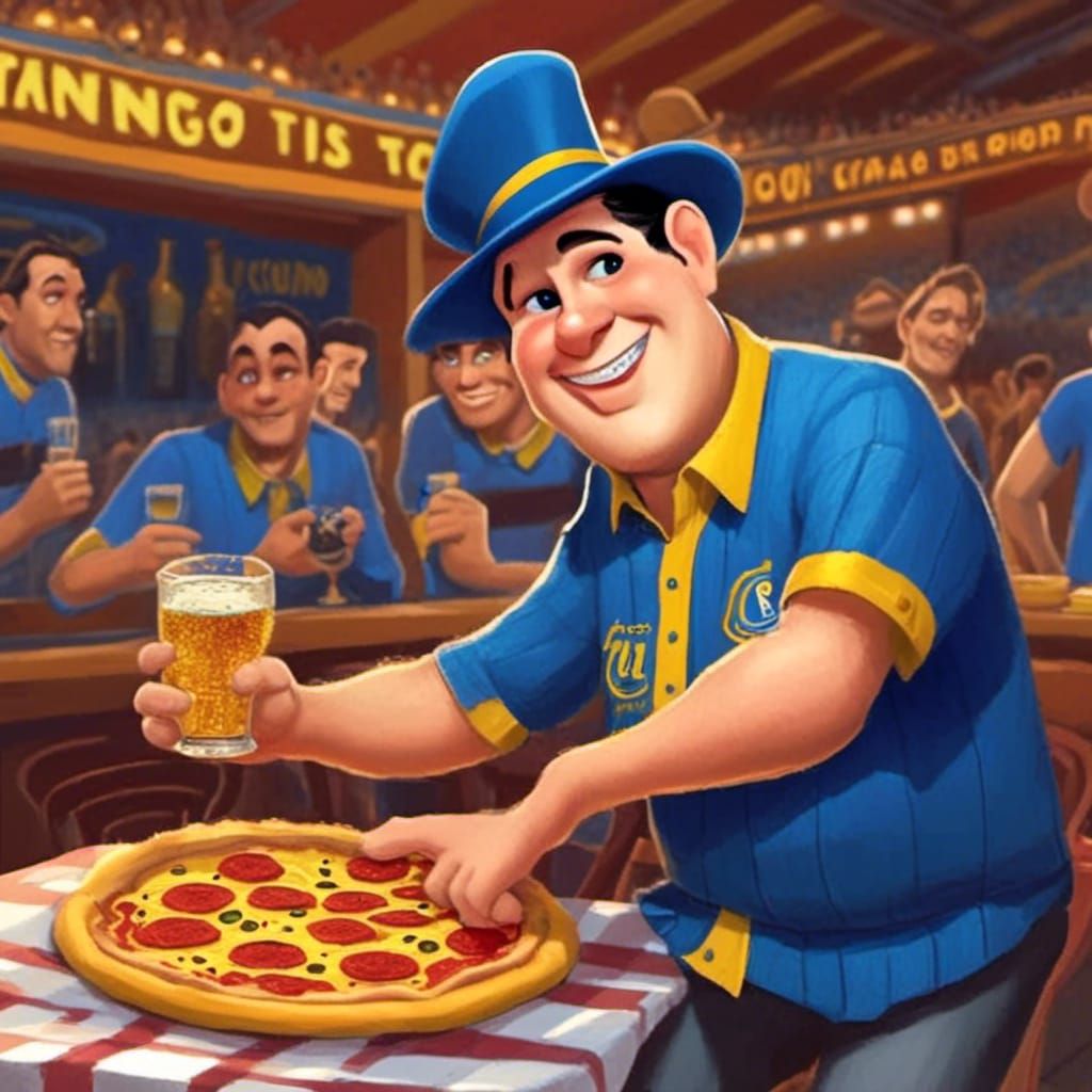 Carlos Gardel in Pixar Style at La Bombonera