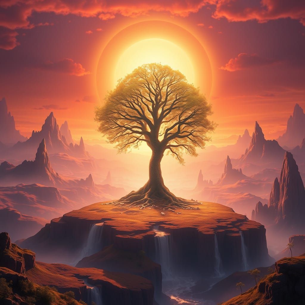 Divine Realm in Ethereal Landscape