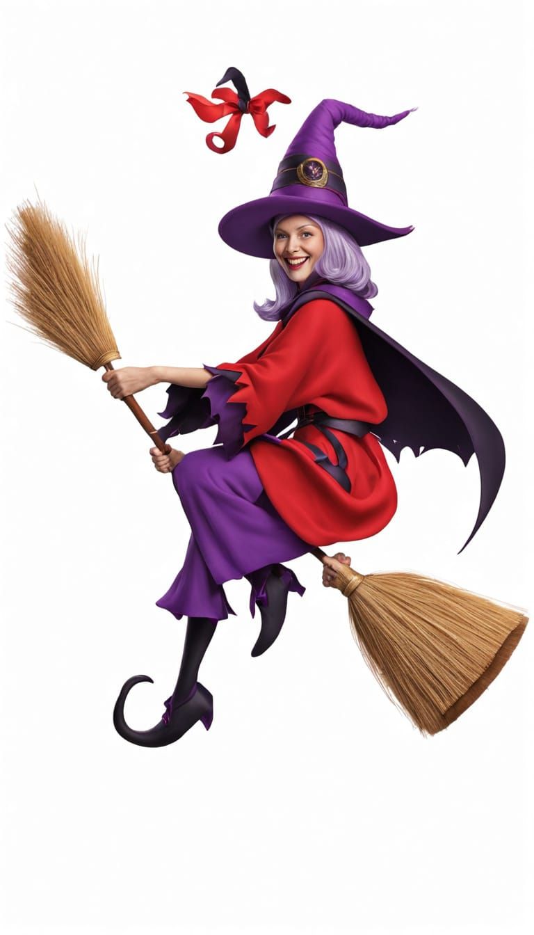 Friendly Witch on Broom in Etheria