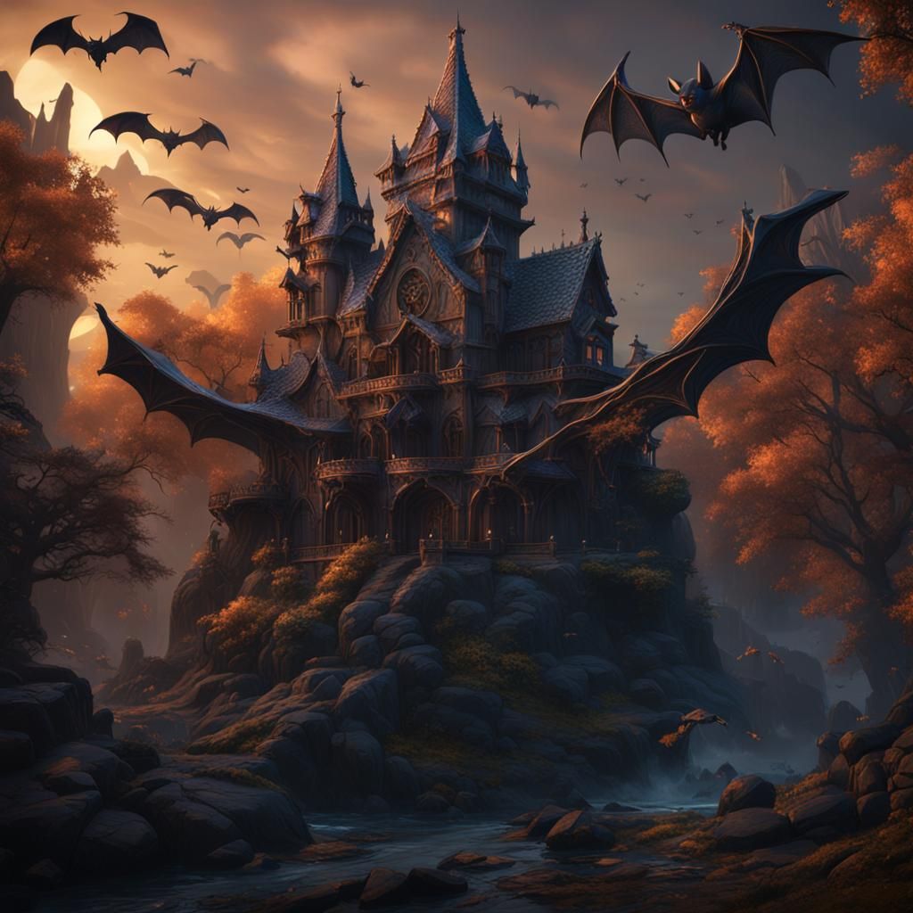 Fantastical Bat in Detailed Matte Painting