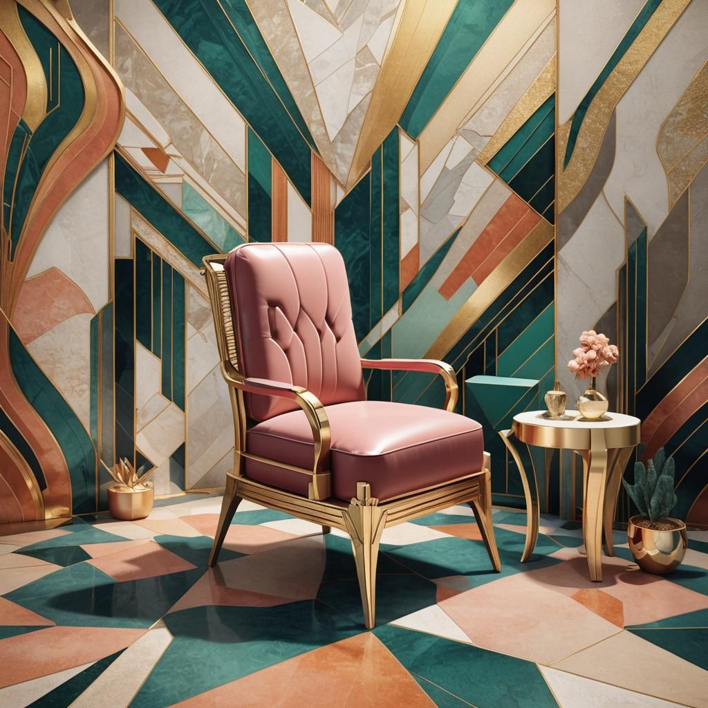 Art Deco Chair Design in Abstract Valley