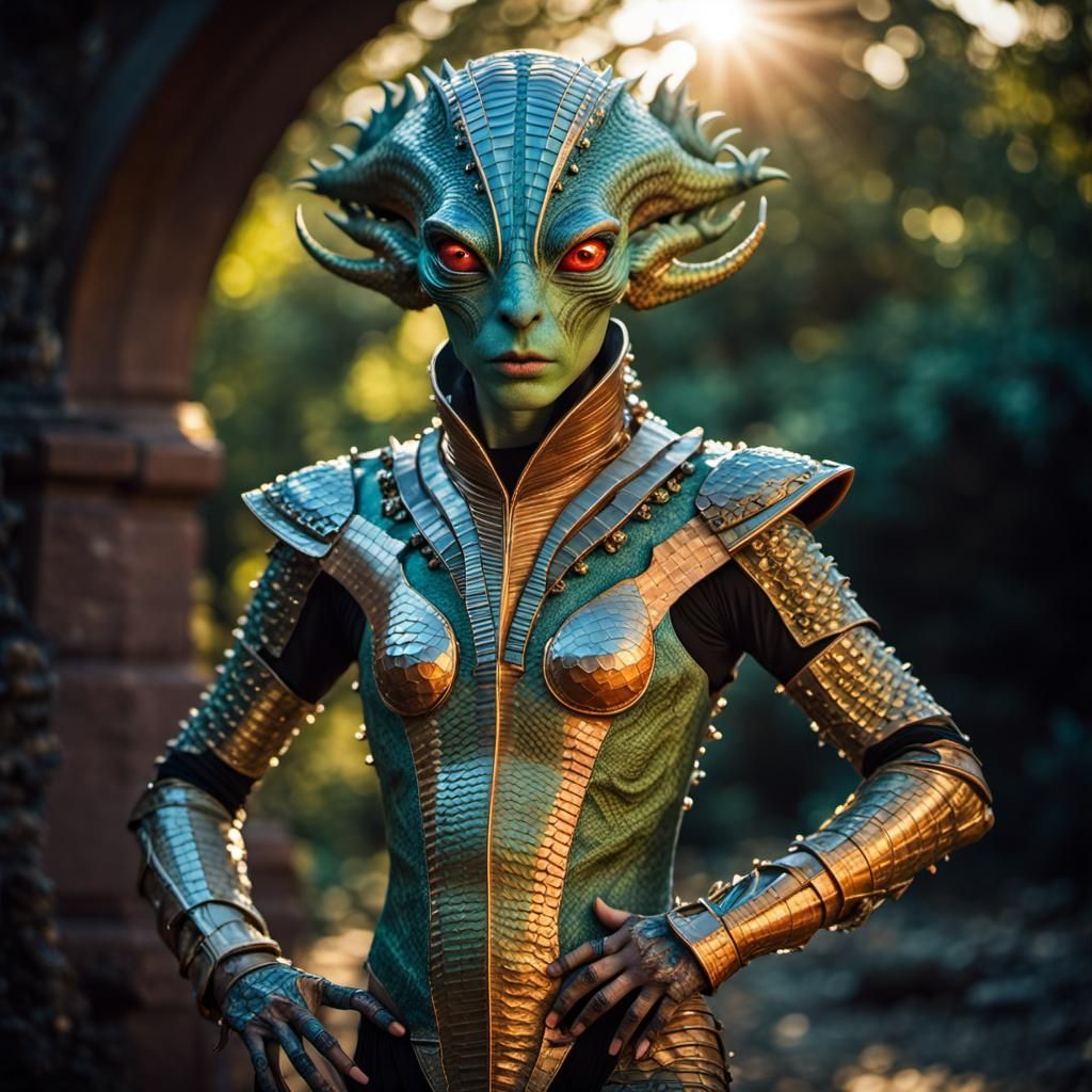 Sci-Fi Retro-Futuristic Alien Emperor God