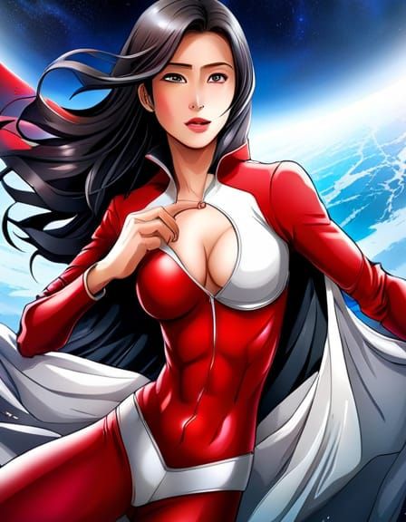 Indonesian Spacewoman in Retrofuturist Style