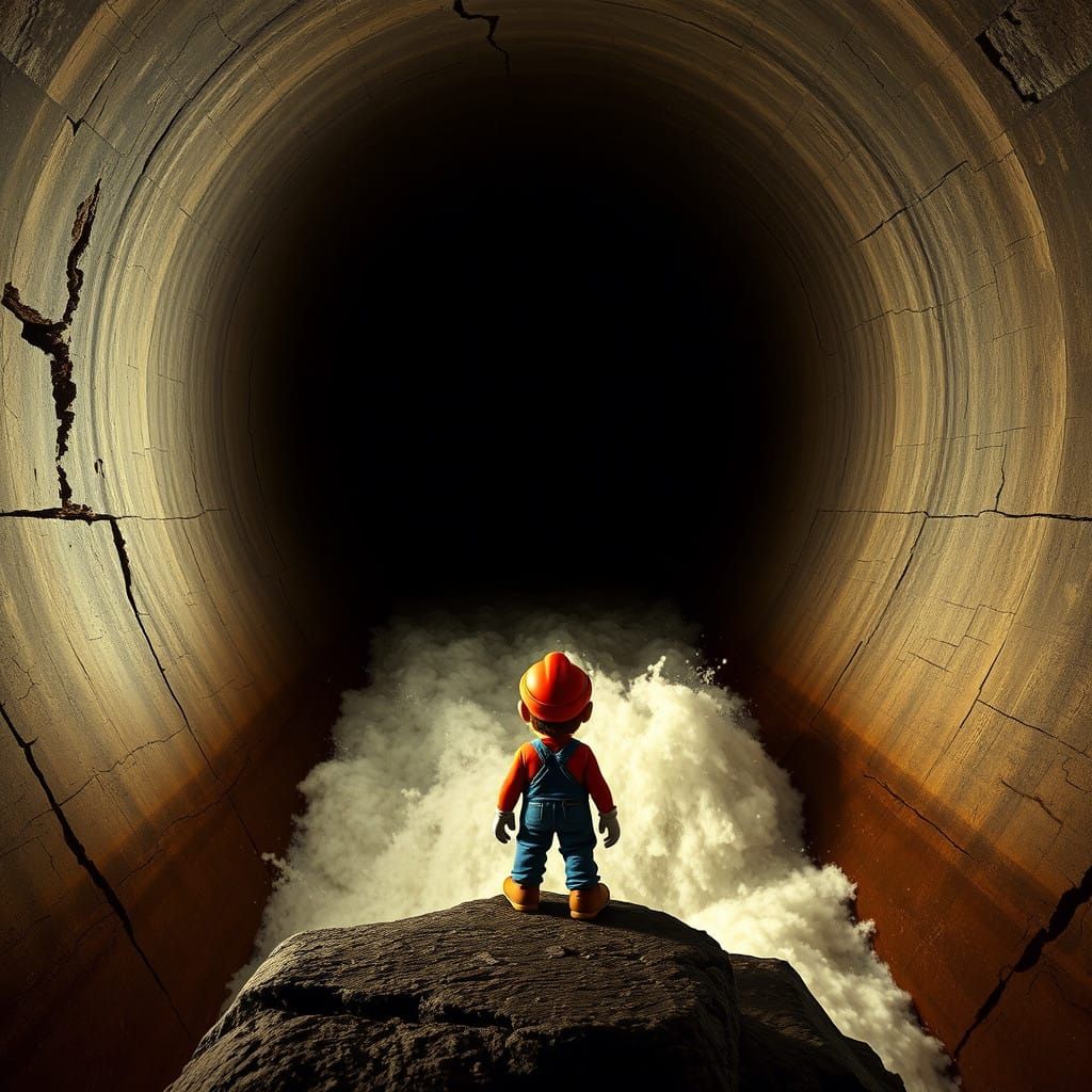 Mario Plunges the Pipe: A Cinematic Drenched Adventure