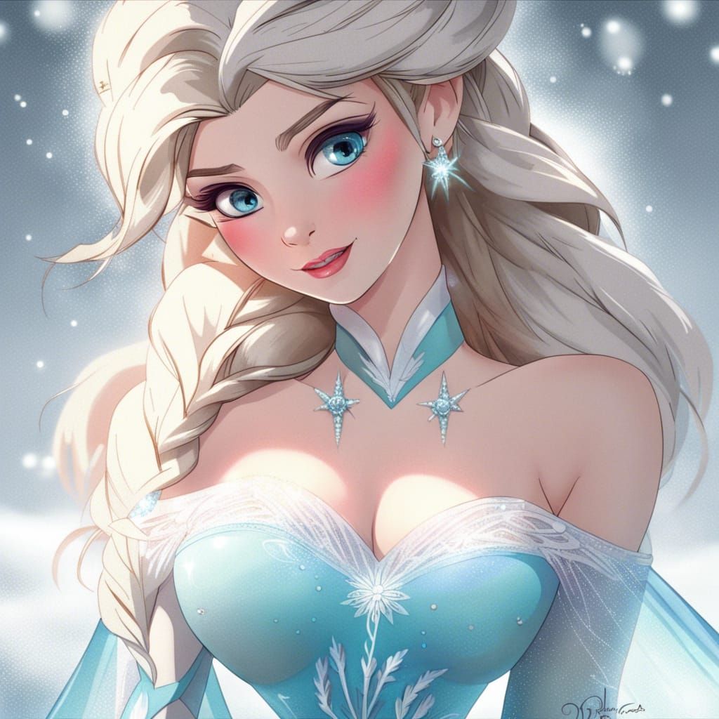 Hyperrealistic Risqué Princess Elsa