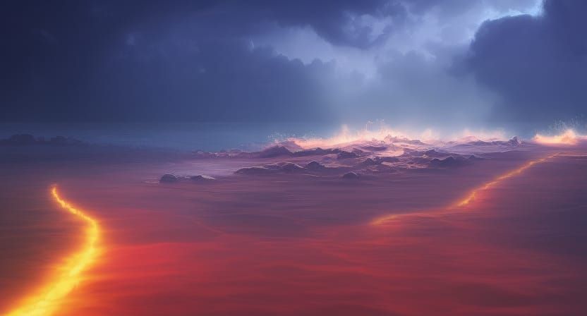 Epic Tsunami Waves in Hyperdetailed Digital Art