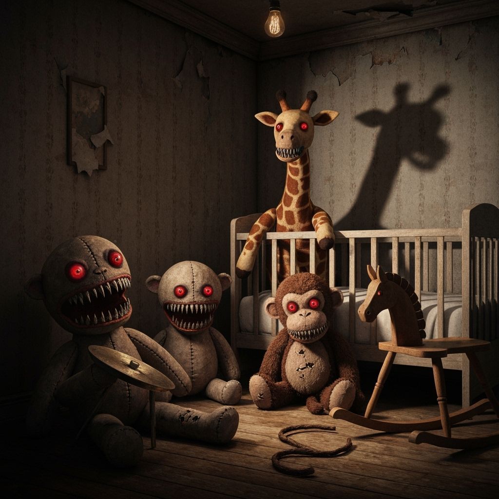 Sinister Stuffed Animals in Decaying Nursery