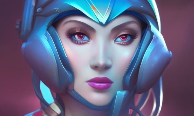 Ninja Space Woman Portrait in Artgerm Style