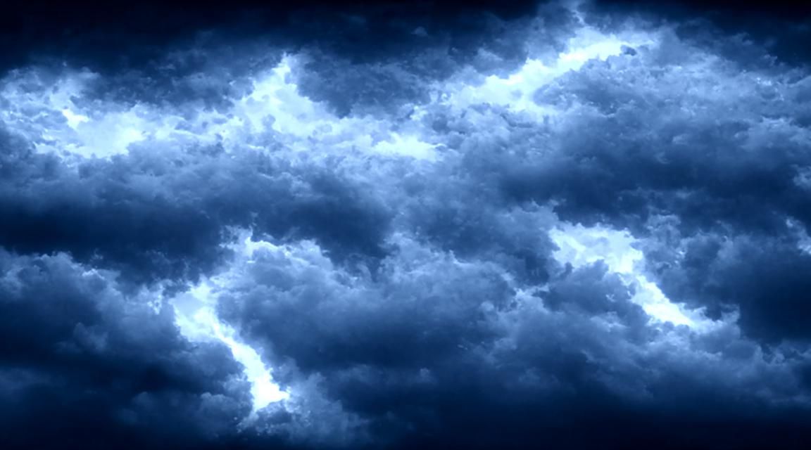 Toxic Storm with Blue Lightning and Dark Sky