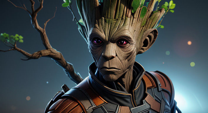Young Groot as Marvel's Guardians of the Galaxy in Anime Sty...
