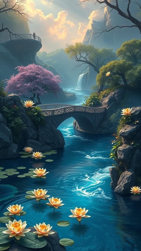 Mystical River of Tears in Ethereal Landscape