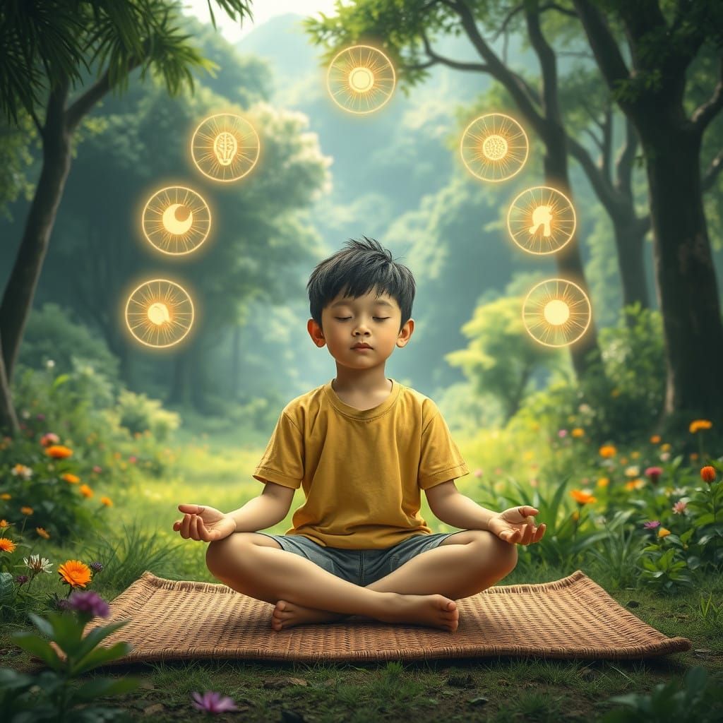 Serene Village Boy Embodies 7 Types of Brain Power