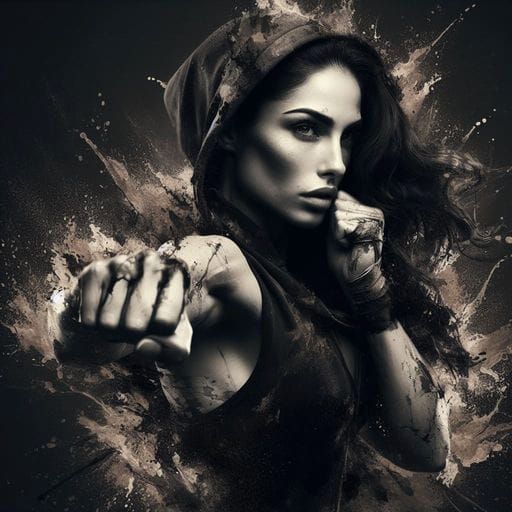 Powerful Italian Woman: Modern Splash Art