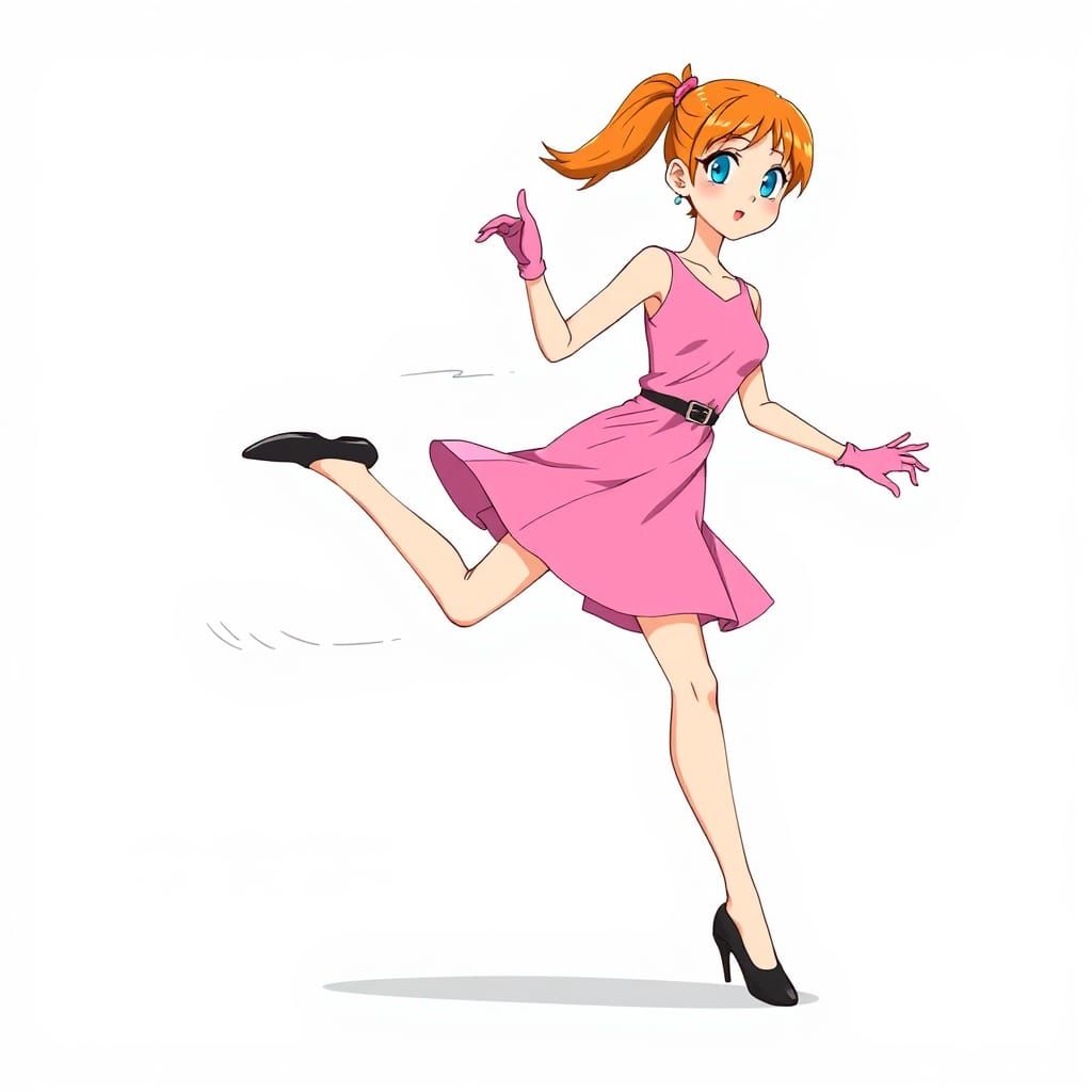 Energetic Anime Girl Tap Dancing at High Speed