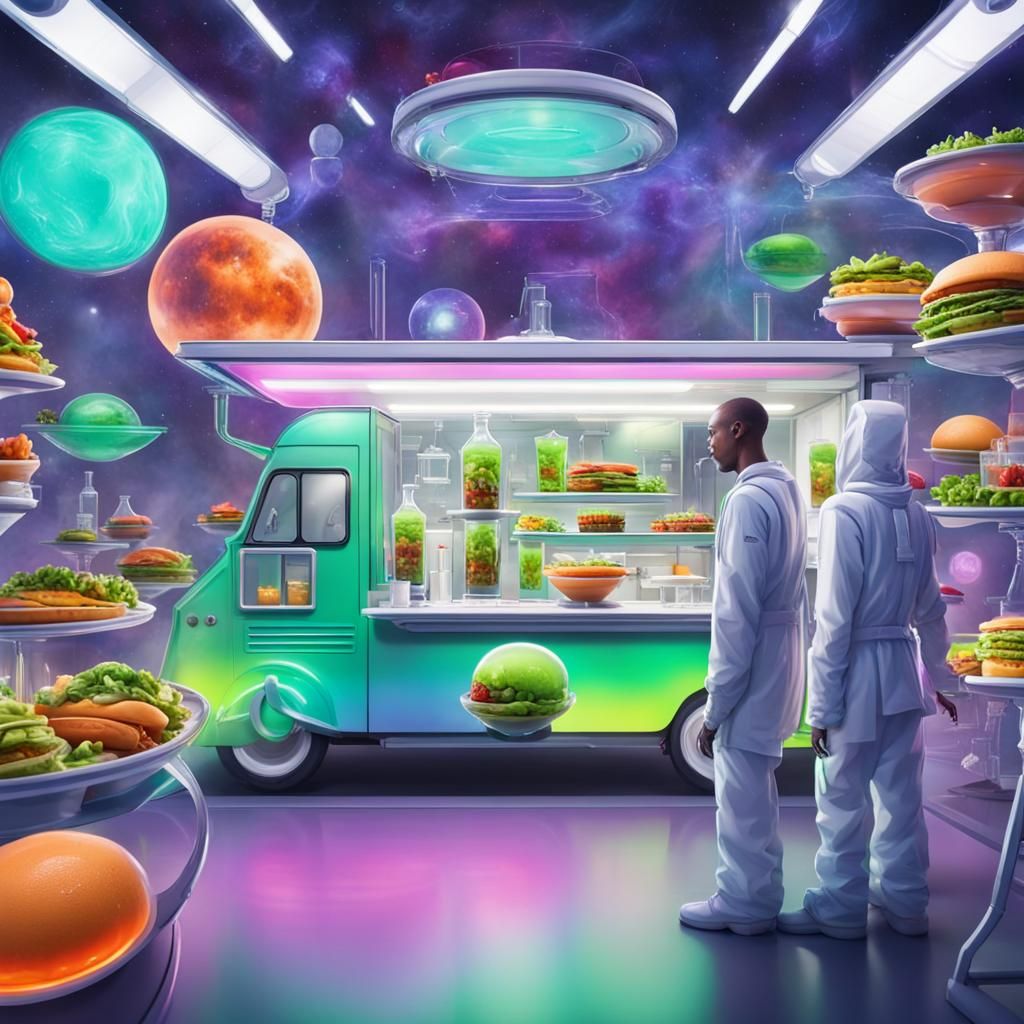 futuristic space food truck