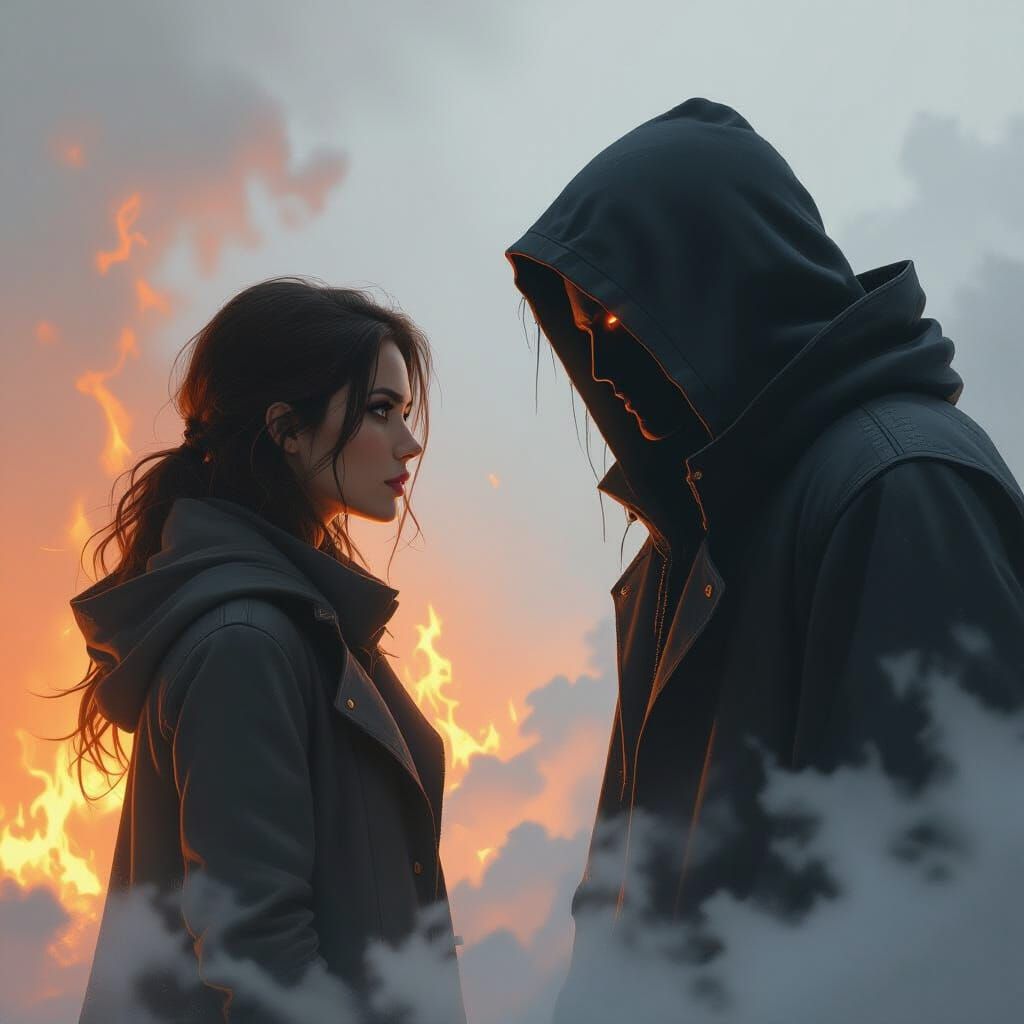 Light Versus Shadow in Cyberpunk Digital Painting