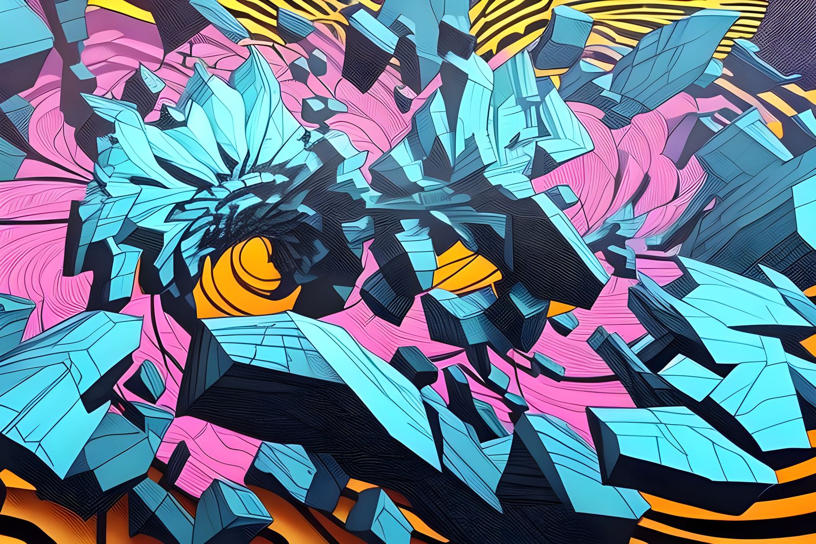 Gallery: Psy abstract geometric graffiti 22jan23