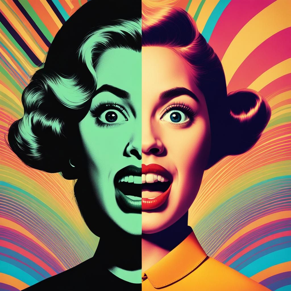 Surreal Photo Cartoon Fusion with Psychedelic Colors