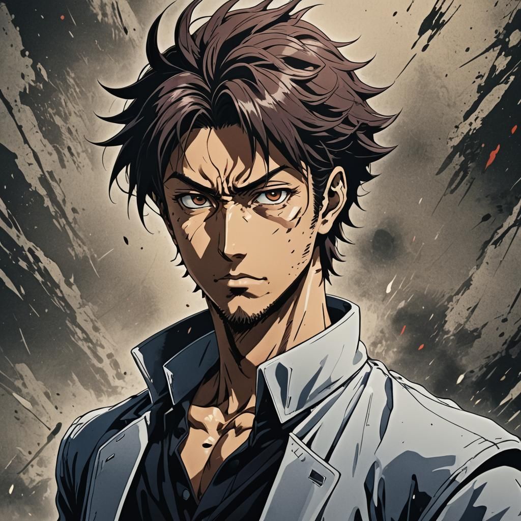 Yujiro Hanma Manga Scan in Anime Style