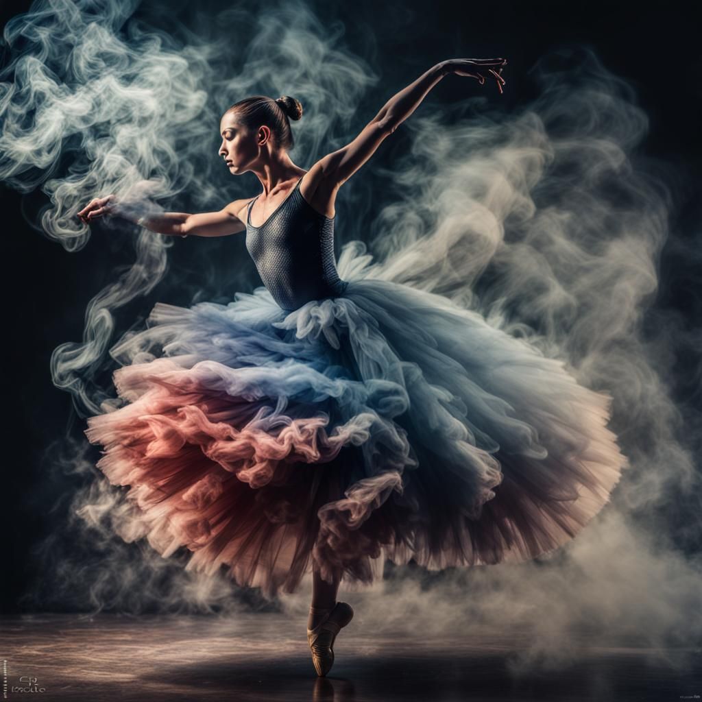 Ballerina Transforms to Smoke in Hyperrealistic Rendering
