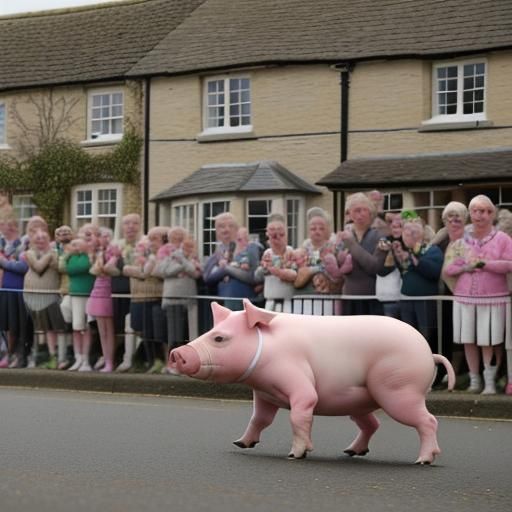 Hundreds of spectators lined the streets of a Wiltshire vill...