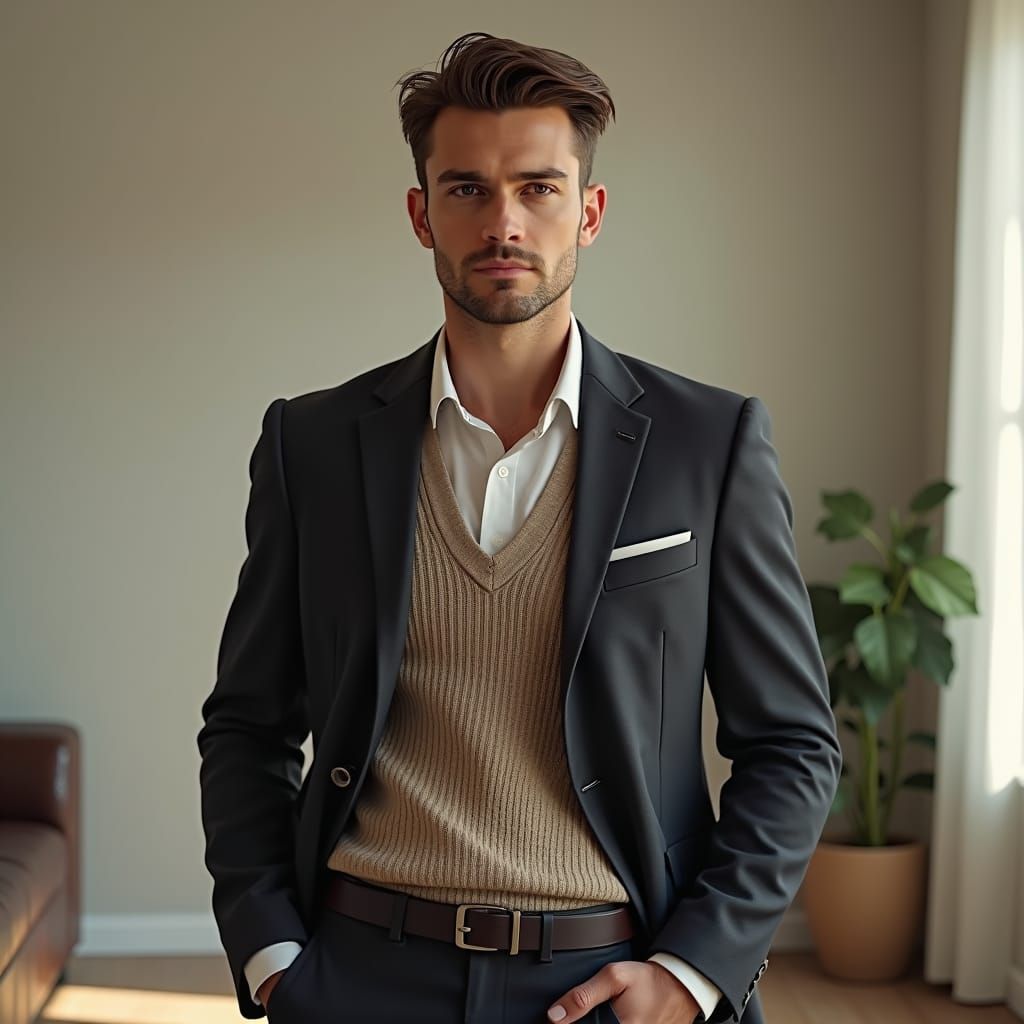 Stylish Adult Portrait in Detailed Digital Painting Style