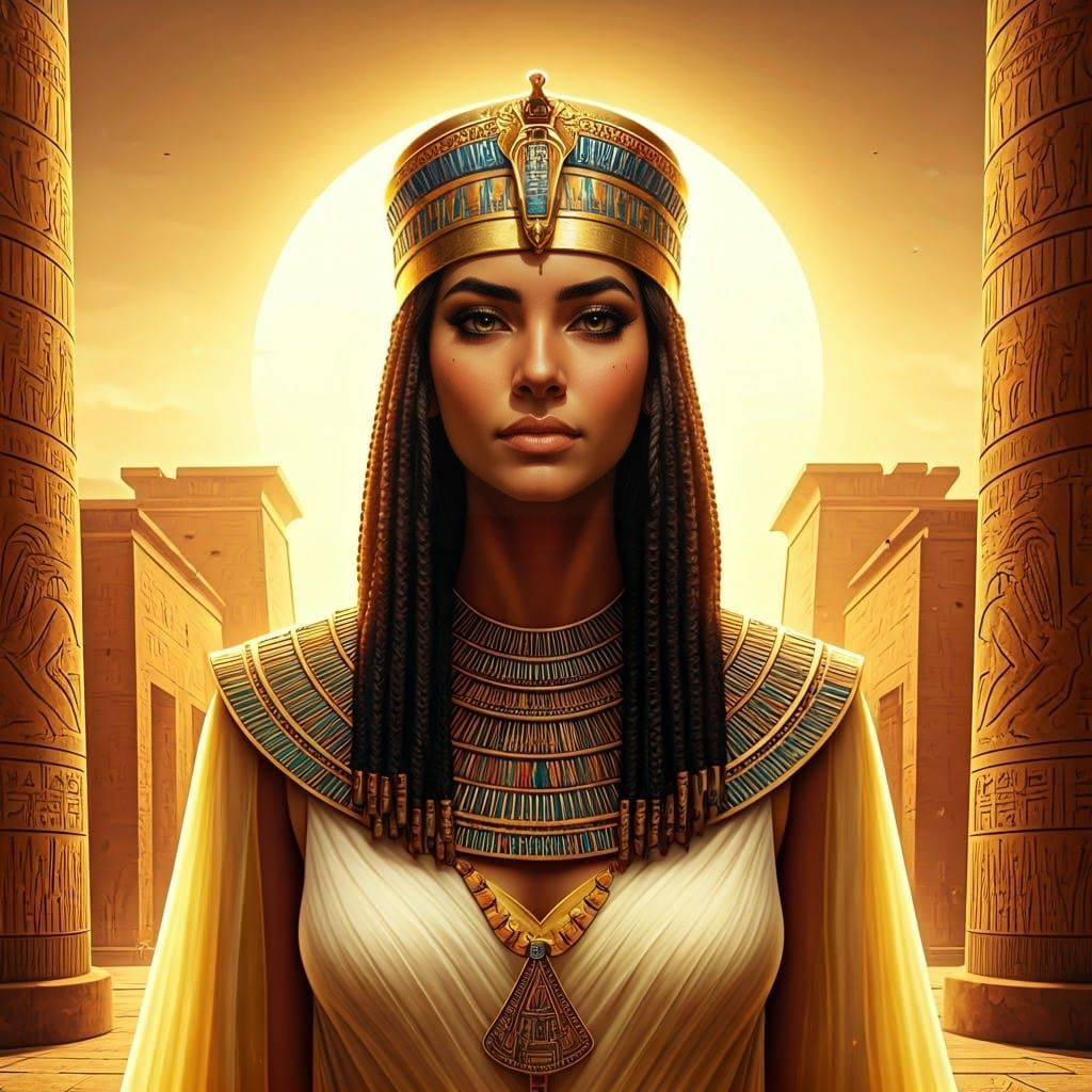 Ancient Egyptian Goddess Ḥunit urit in Splendid Kalasiris At...