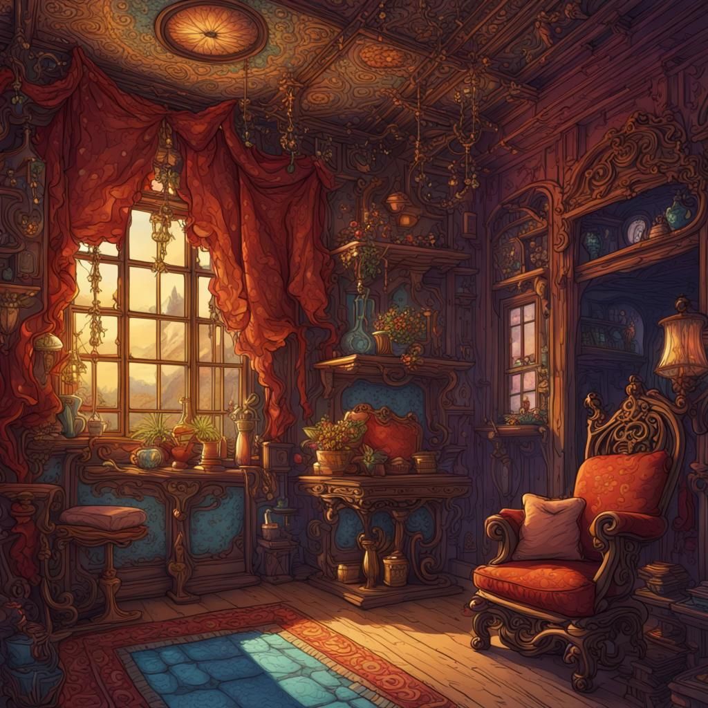 Fantastical Home Interior Concept Art