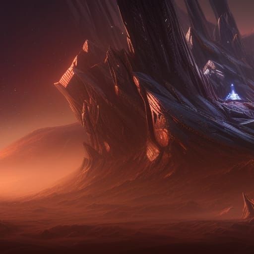 Detailed Omega Symbol in Fantasy Concept Art