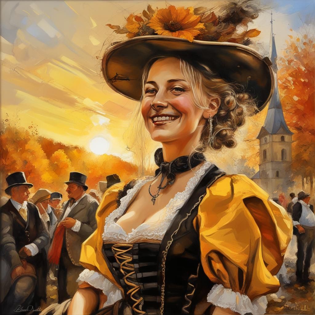 Oktoberfest in Bertchesgaden: A Surreal Oil Painting
