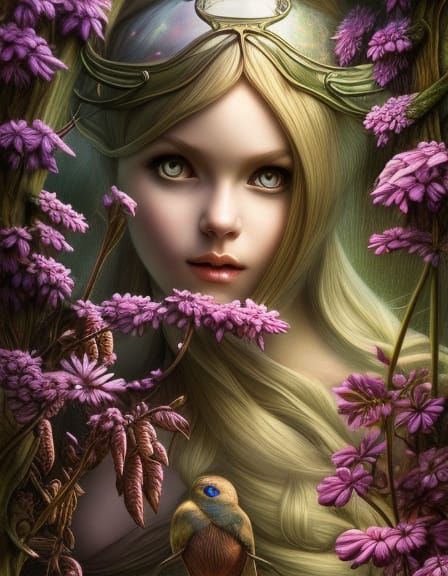 Robin in Spring: A Hyperrealistic Fantasy Art Piece