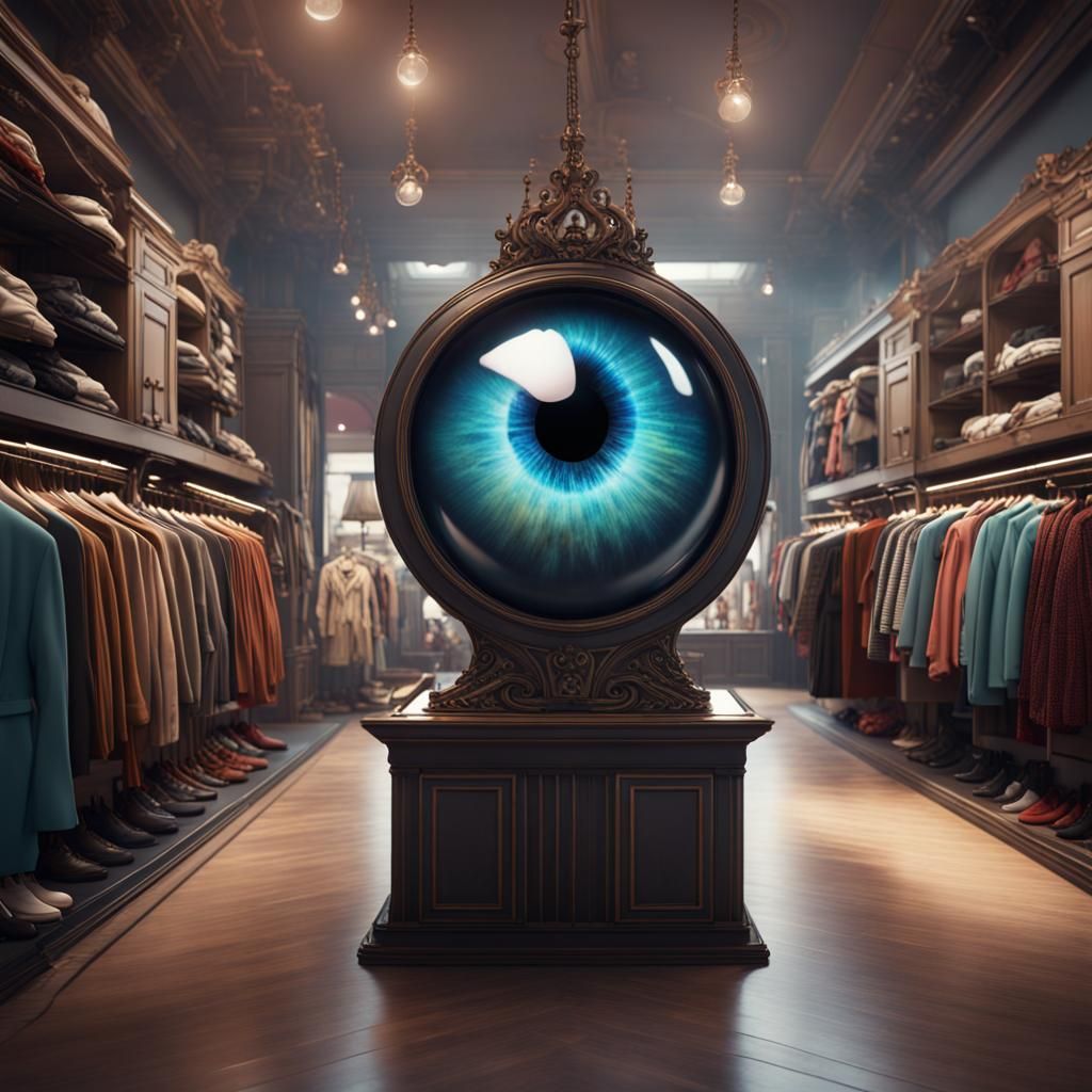 Eyeball Enters Clothing Store as Matte Painting