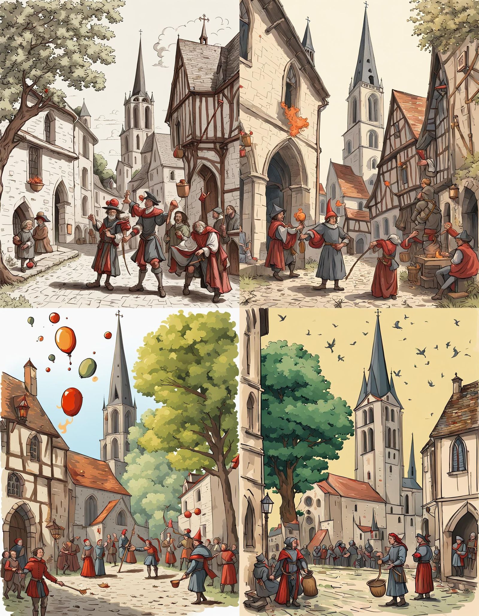 Medieval French Festival with Juggler and Fire Breather