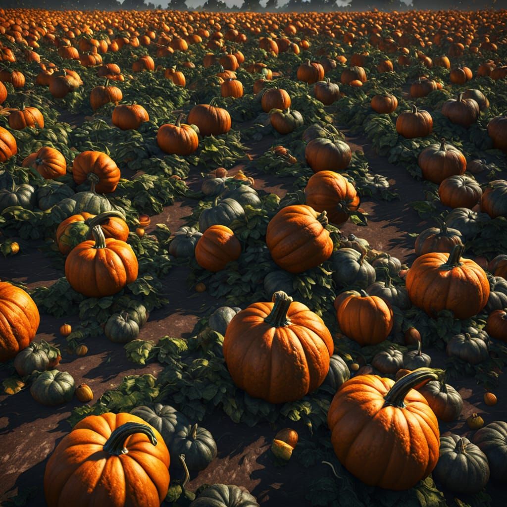 a field of pumpkins 7