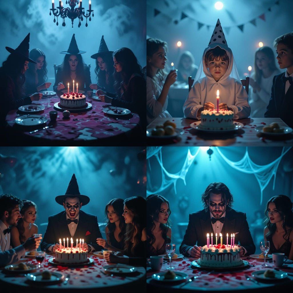 Spooky Birthday Party Cinematic Film Still