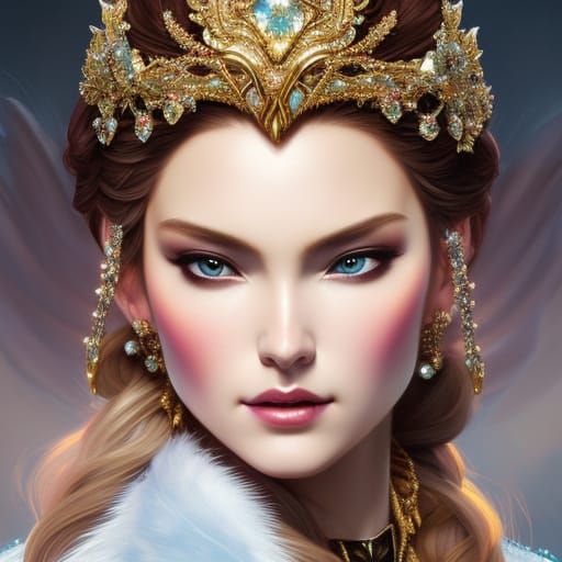 Death Goddess in Kimono, Art Nouveau Portrait