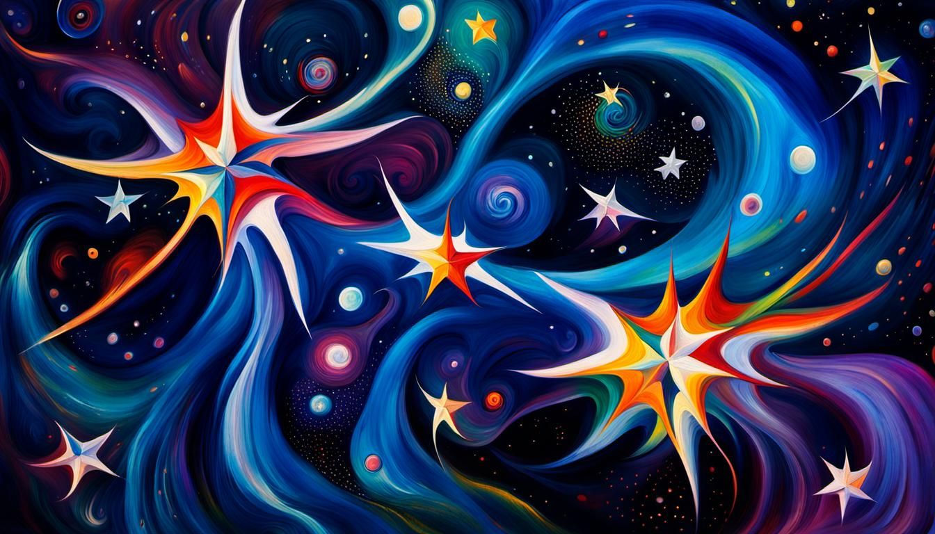 Cosmic Whirlpools in Vibrant Abstract Expressionism