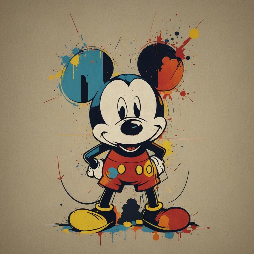 Mickey Mouse Pop Art Screen Print in 8k