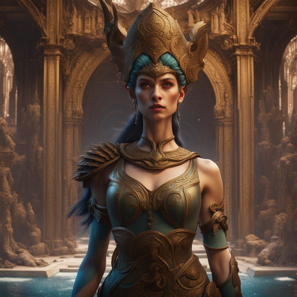 Detailed Matte Painting of Hera in Unreal Engine 5