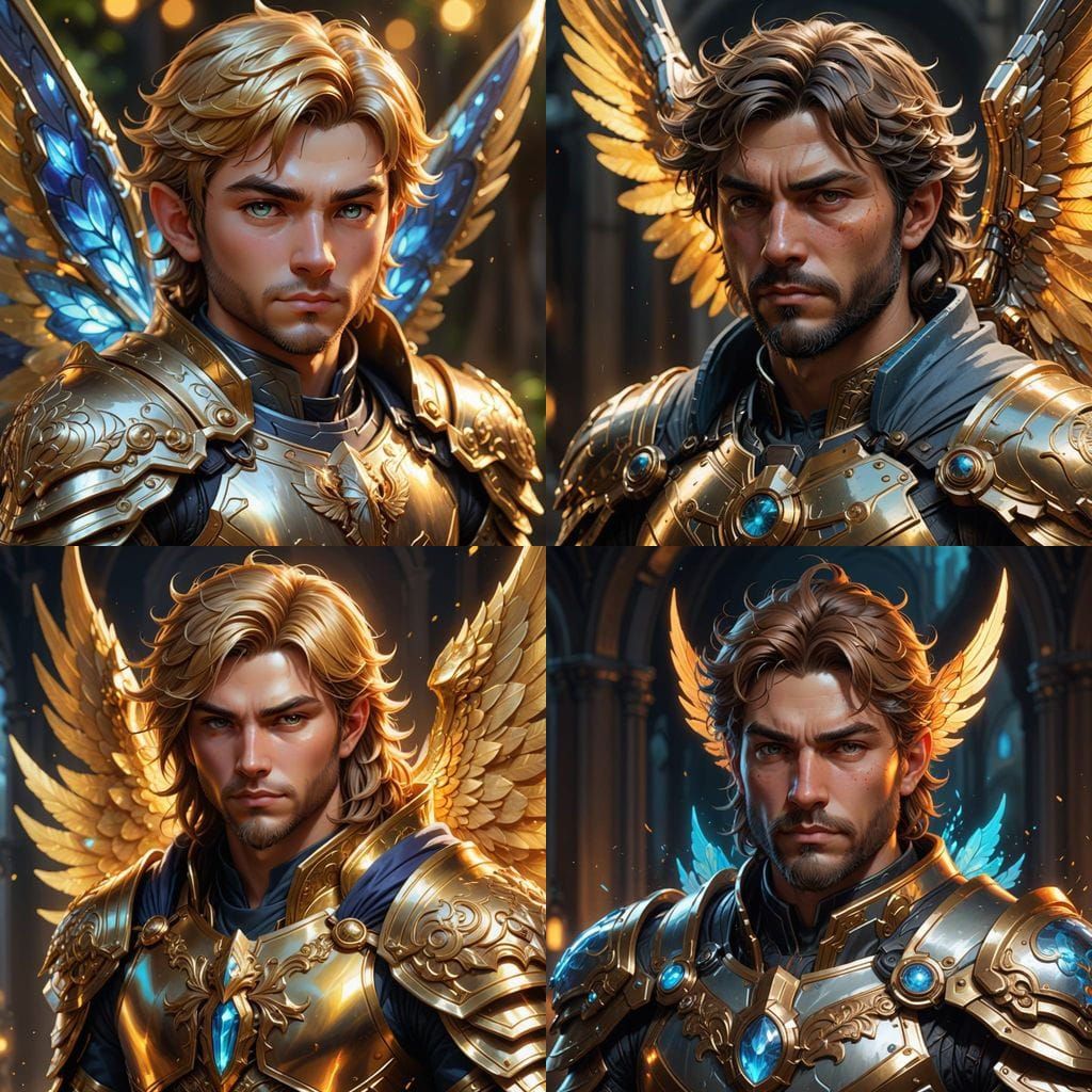 Mystical Chibi Paladin Fairy in Vibrant Triadic Colors