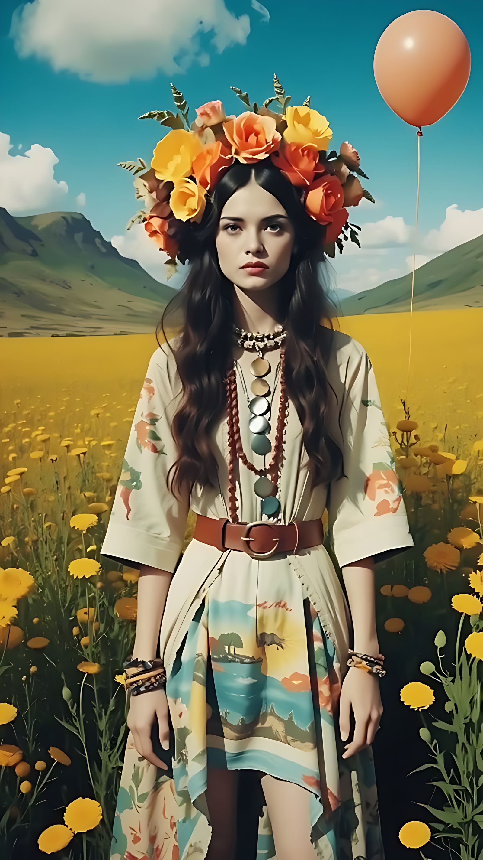 Surreal Boho Goddess in Earthy Editorial Portrait