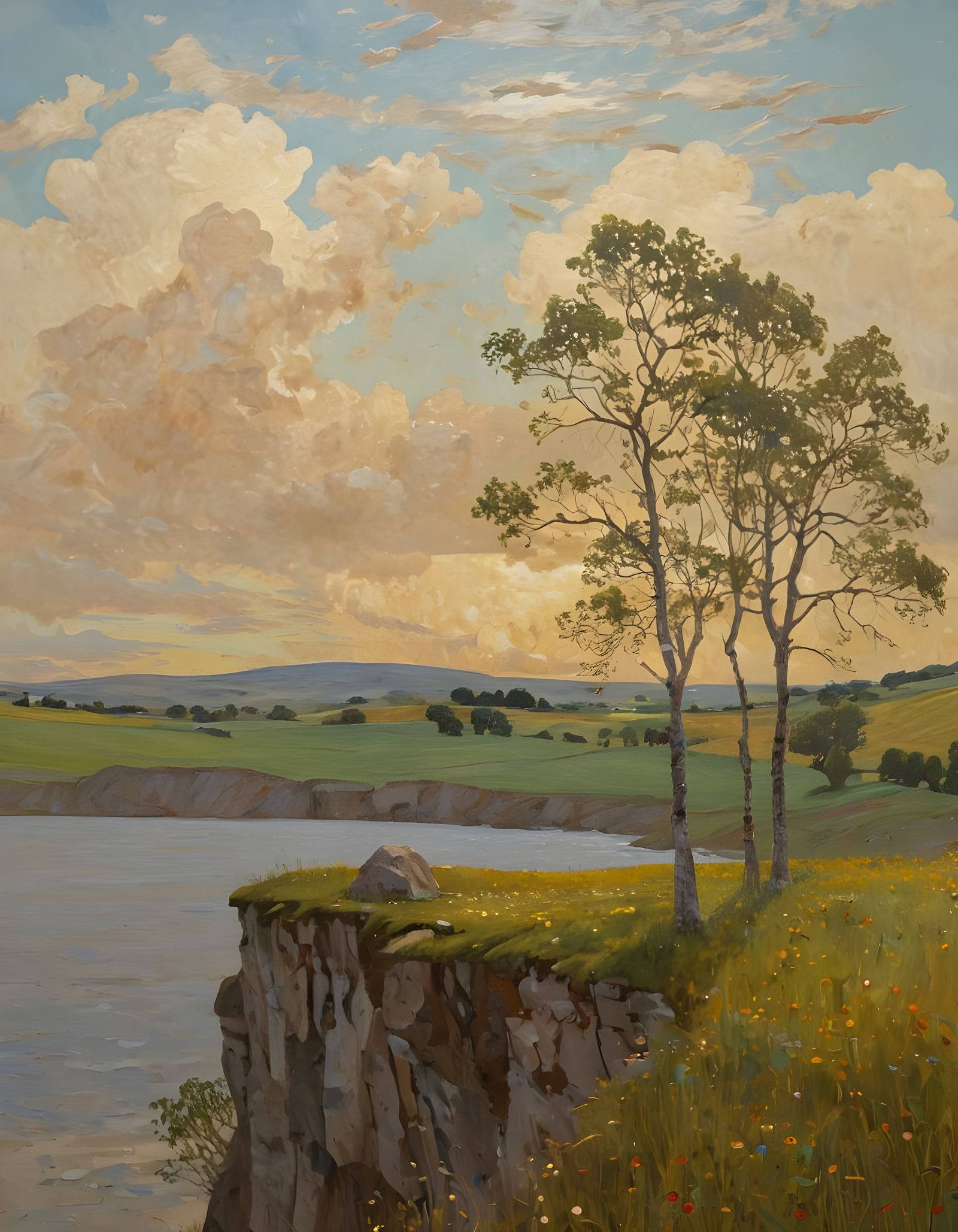 Luminous Evening Landscape with Gustavian Sky