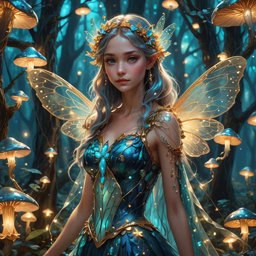 Lumiglides Fairy Portrait in Whimsical Forest Concept Art